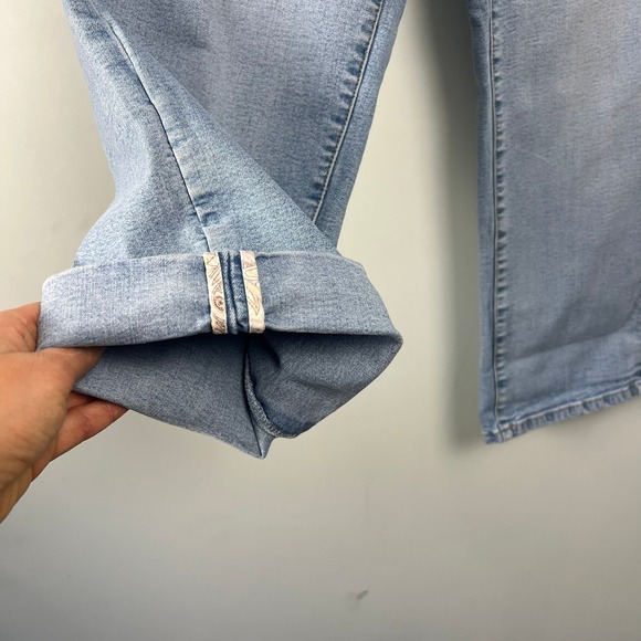 Jag Jeans Women's Light Wash Cropped Wide Leg Jeans Sz 8 Selvage Denim Ankle - Picture 3 of 9